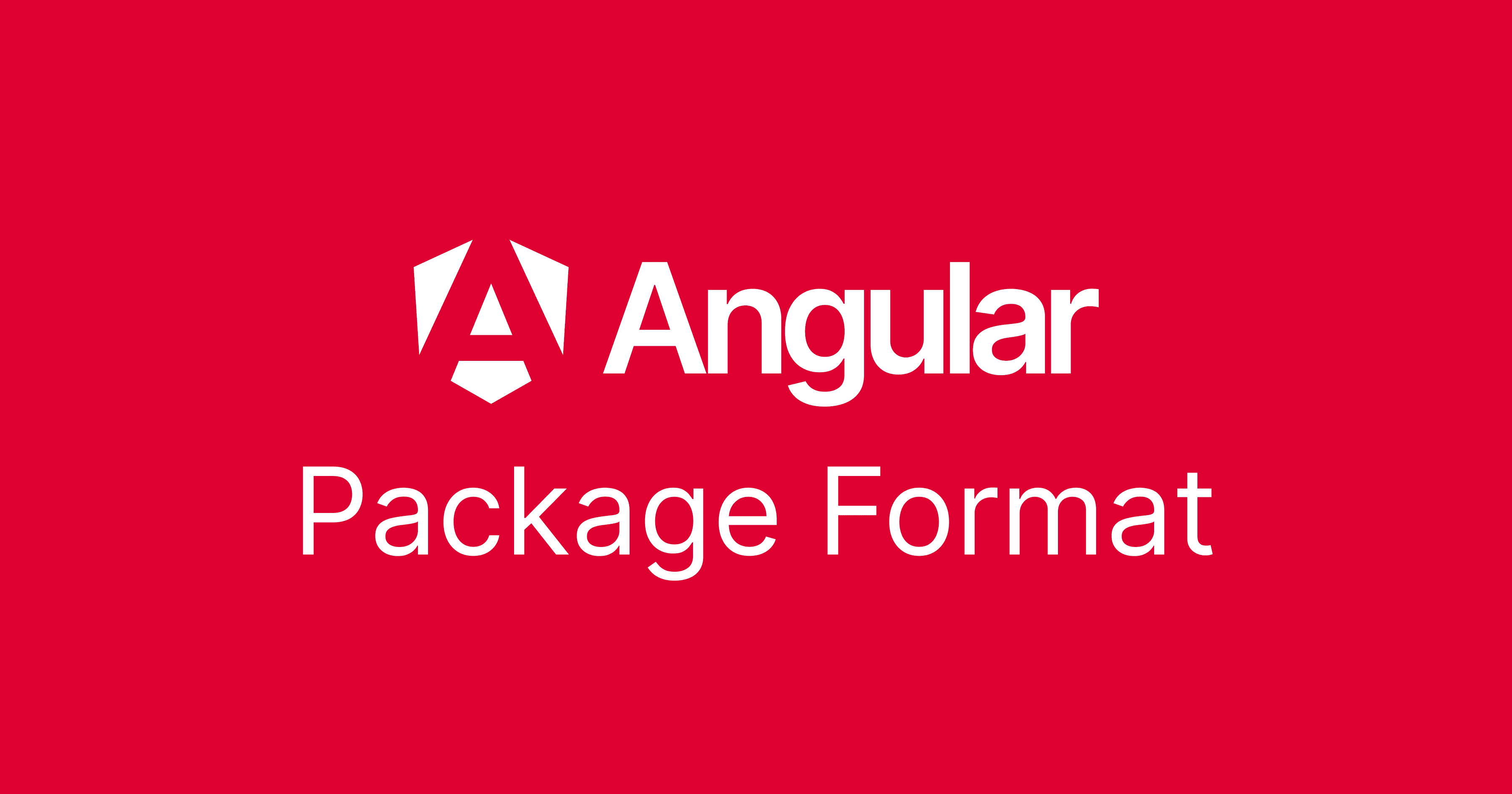 Angular Package Format